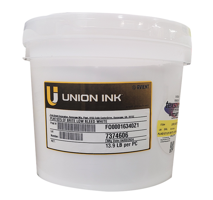 Clearance Union Ink - EF Brite Low Bleed White - Gallon