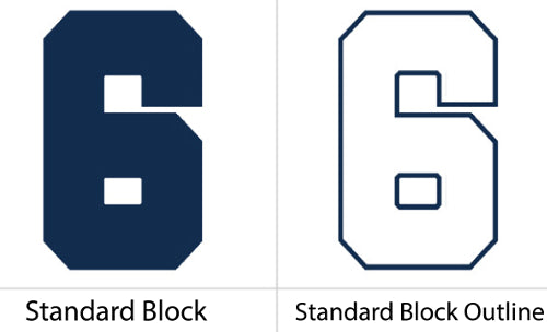 Number Stencil for Athletic Jerseys - "6"