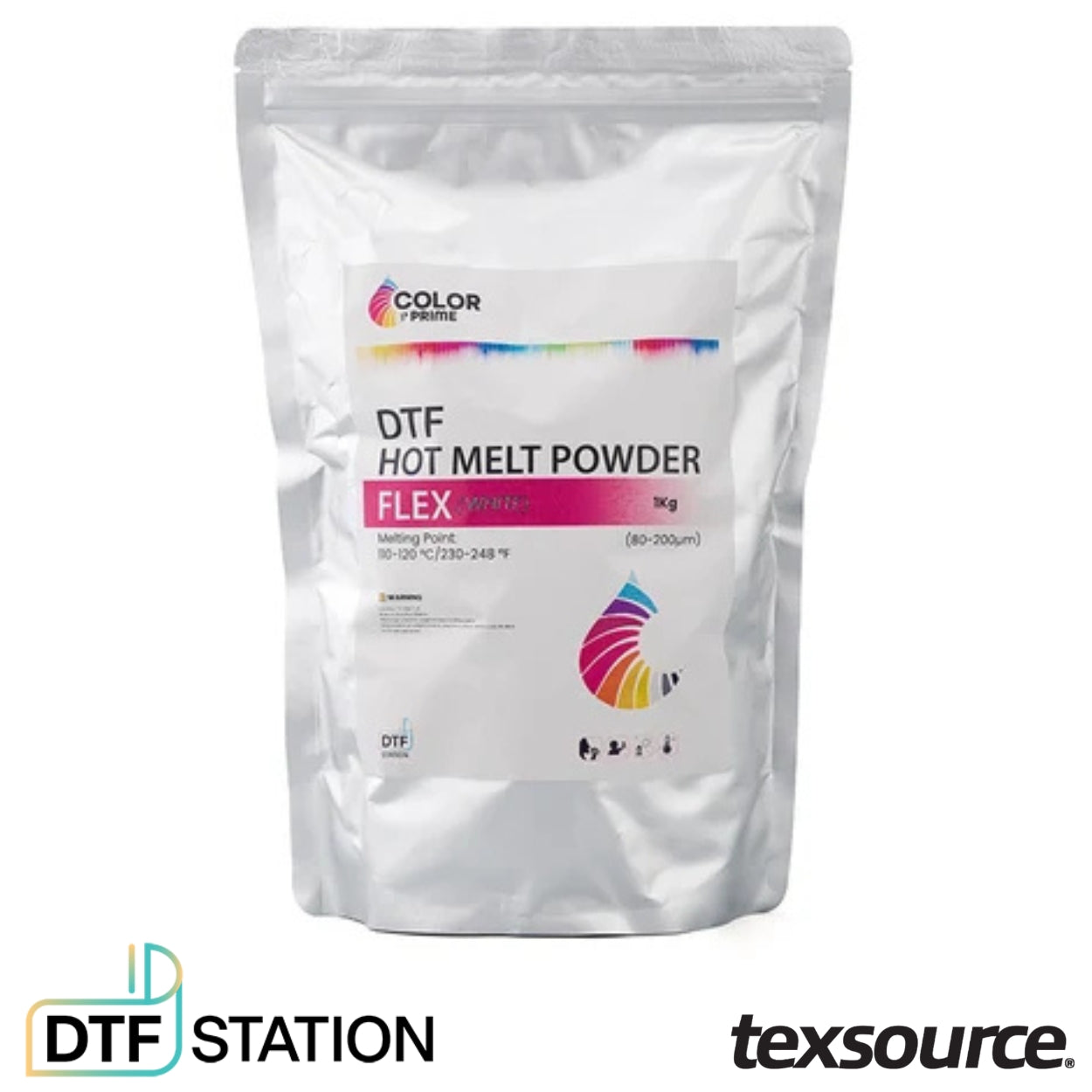 DTF Station Color Prime Flex Hot Melt Transfer Powder - White