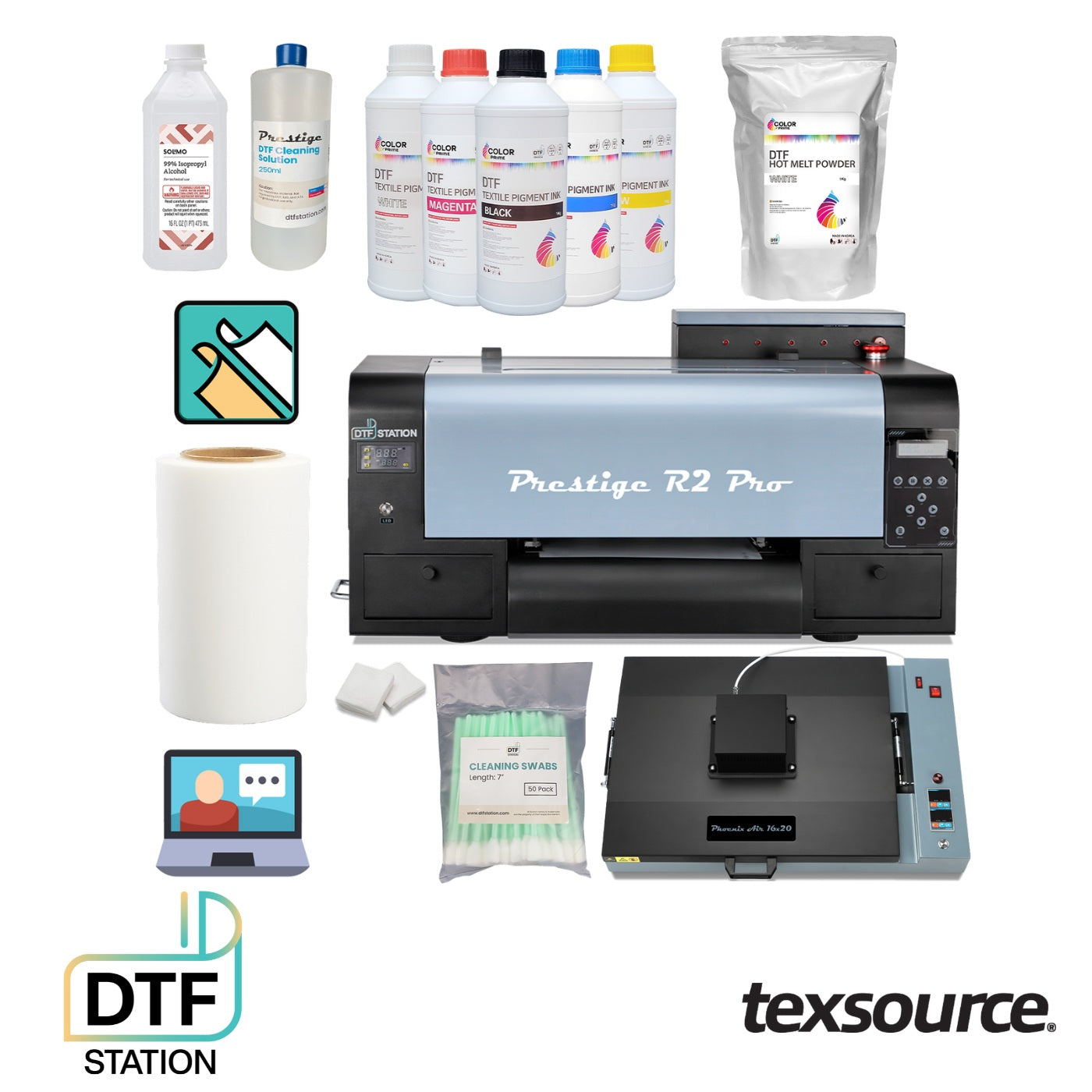 DTF Station - Prestige R2 Pro - Phoenix Air 16x20 DTF Printer BUNDLE | Texsource