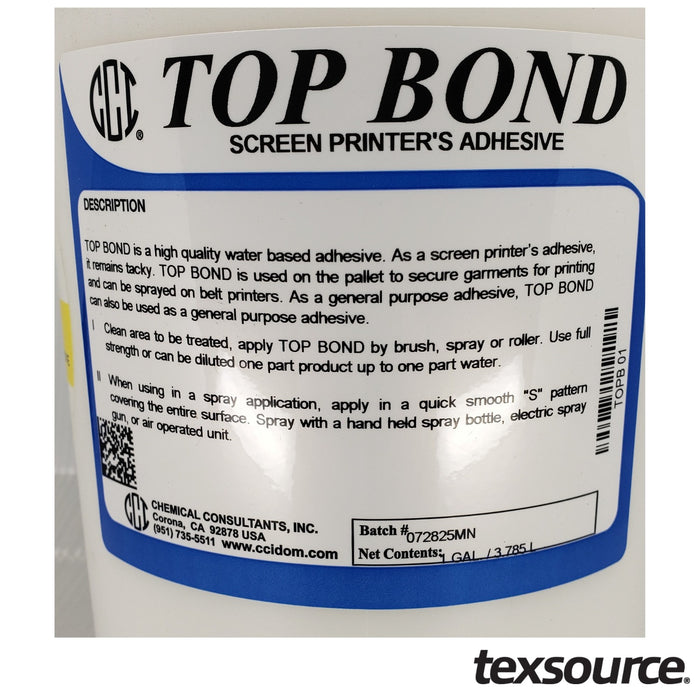 CCI Top Bond Water-Based Pallet Adhesive Label Detail | Texsource