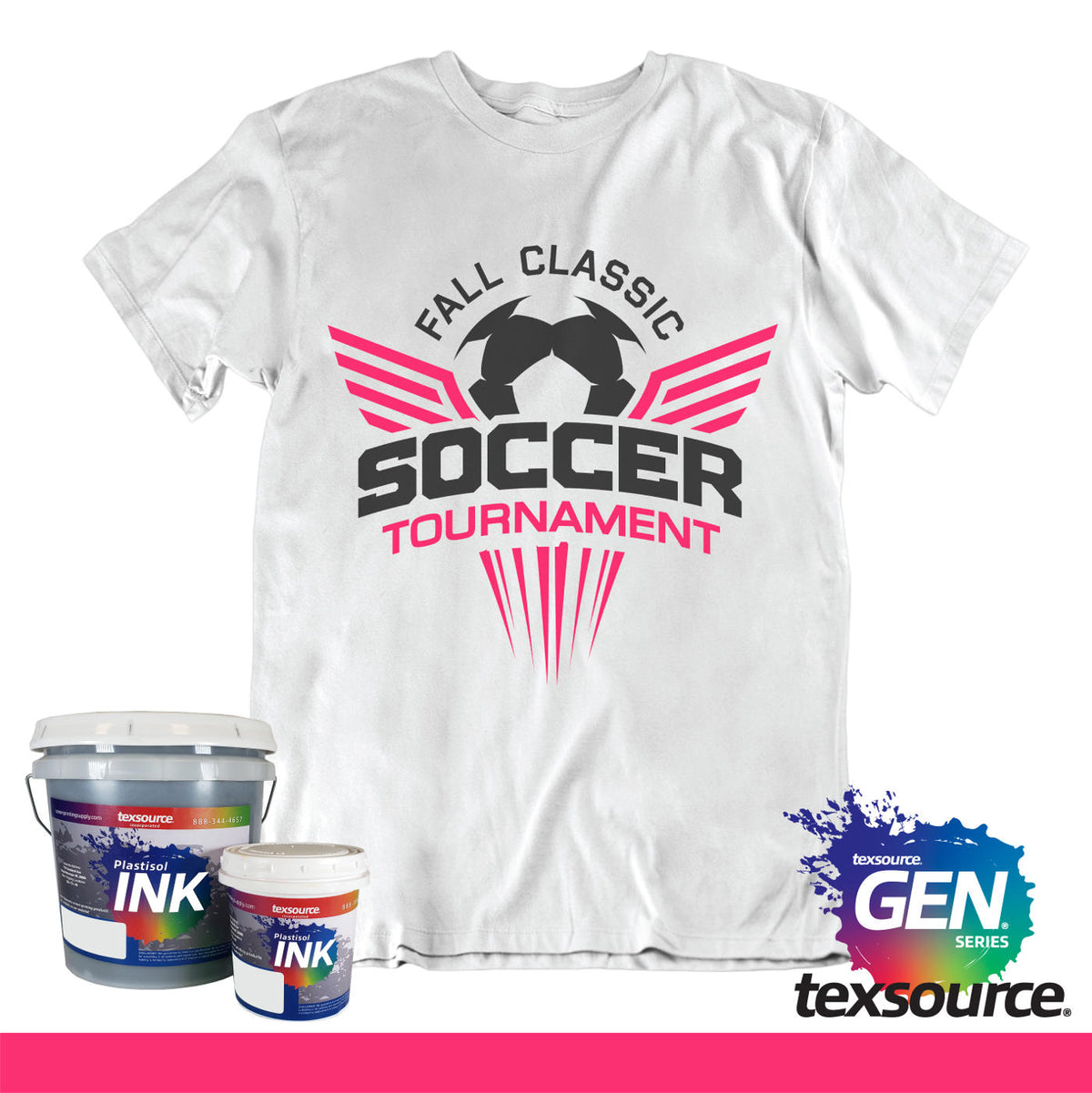 Texsource GEN 19040 - Fluorescent Pink — Texsource Screen Printing Supply