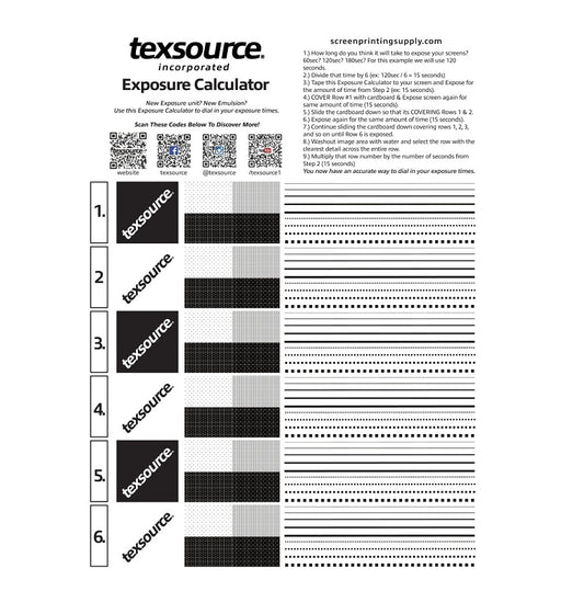 Exposure Calculator for Screen Printers | Texsource