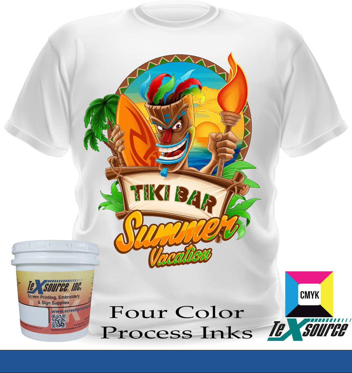 Texsource Four Color Process Ink - Cyan — Texsource Screen Printing Supply