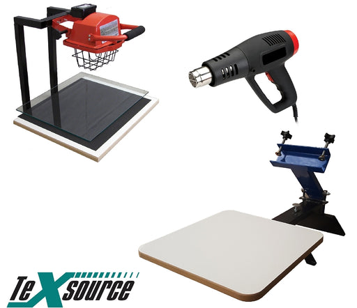 Genesis Screen Printing Kit 01 - 1 Color 1 Station Press - Heat Gun - Halogen Exposure Unit
