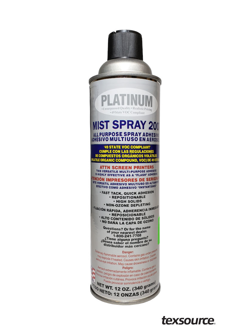 Platinum 200 Mist Adhesive for Screen Printing | Texsource — Texsource ...