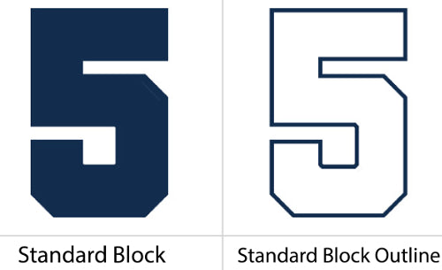 Number Stencil for Athletic Jerseys - "5"