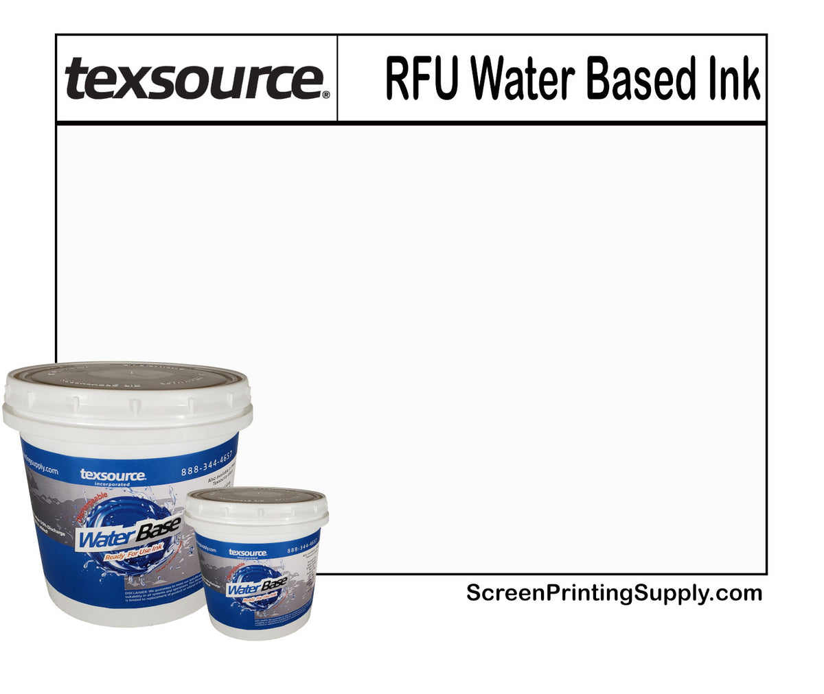 Texsource RFU Water Based Ink - White — Texsource Screen Printing Supply