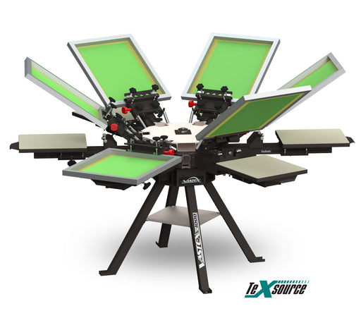 Vastex V-1000 Screen Printing Press | 6 Color 6 Station